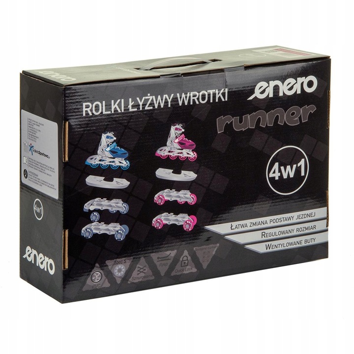 REGULOWANE ŁYŻWOROLKI WROTKI ŁYŻWY DLA DZIECI 4W1 ENERO 30-33 RÓŻOWE
