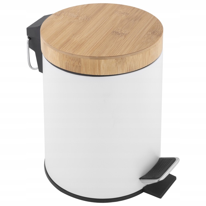 Kosz na śmieci łazienkowy 3l bambus śmietnik do wc łazienki kuchni biały