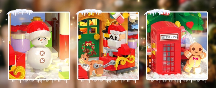 KALENDARZ ADWENTOWY KLOCKI DOMEK Z PIERNIKA CHOINKA MIKOLAJ LED 1763szt 24×