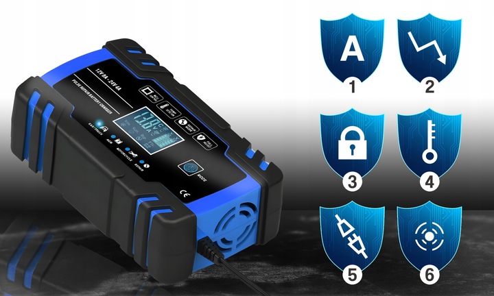 Prostownik AUTOMATYCZNY SAMOCHODOWY FUNKCJA NAPRAWY DO AKUMULATORÓW 12V 24V