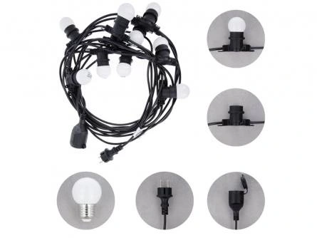 Girlanda świetlna zewnętrzna, 12 m 10 żarówek G4