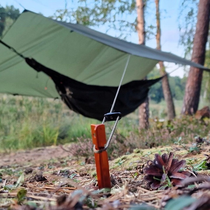 Płachta biwakowa wodoodporna turystyczna Bushmen Easy Tarp 3 x 3 m Green