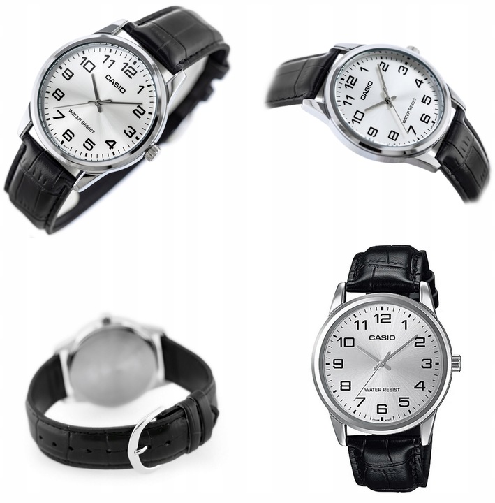 ZEGAREK MĘSKI CASIO APOLLO +BOX +GRAWER skórzany cyfry czarny klasyczny