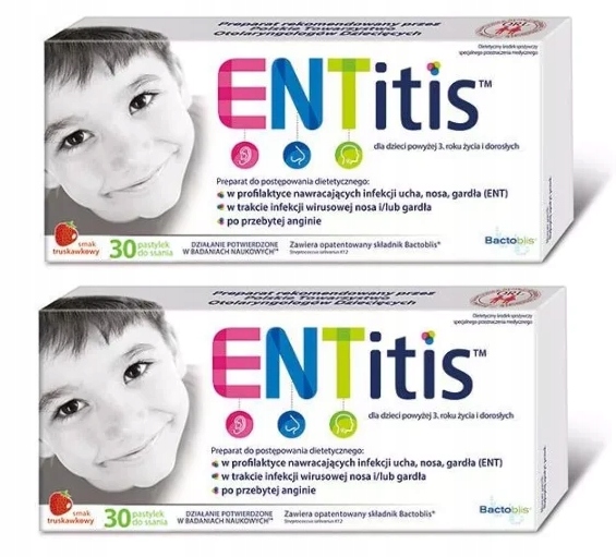 ENTitis Duopack Dwupak 2 x 30 pastylek do ssania