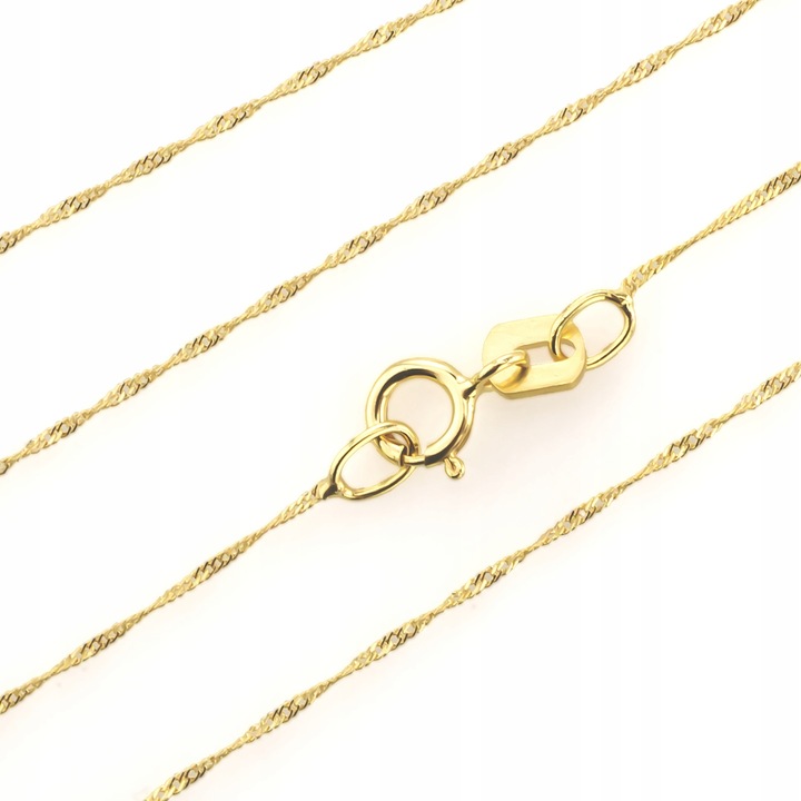 Złoty Medalik z Łańcuszkiem Matka Boska pr. 585 na Pamiątkę Chrztu Świętego