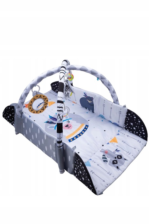 Duża interaktywna edukacyjna dwustronna mata dla niemowląt 3w1 lama