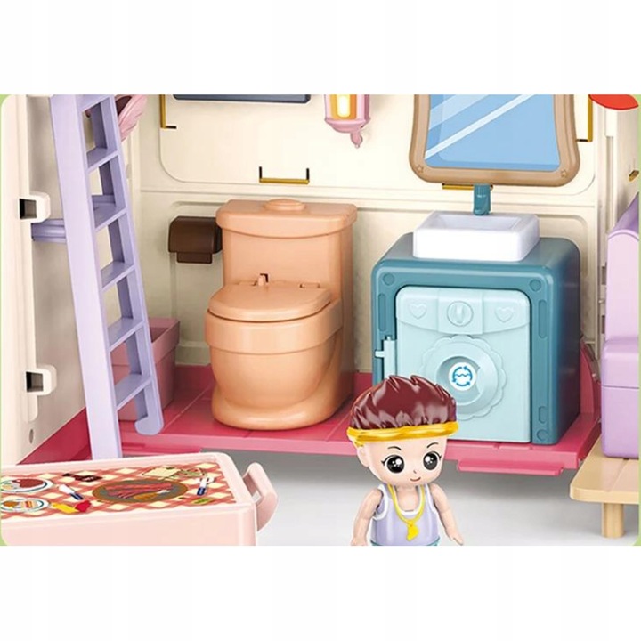 SAMOCHÓD TURYSTYCZNY KAMPER ZESTAW KEMPINGOWY FIGURKI DOMEK PIKNIK MELODIE