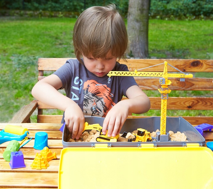 Zestaw Konstrukcyjny Dźwig Piasek Kinetyczny Pojazdy Budowlane dla Dzieci