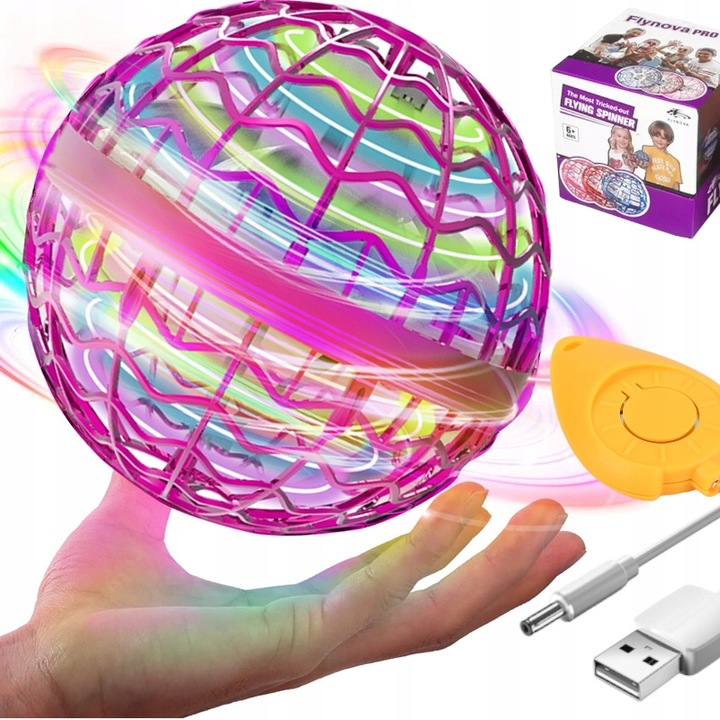 LATAJĄCA KULA UFO PIŁKA ZABAWKA STEROWANA RĘKĄ DŁONIĄ USB PILOT KOSMOKULA