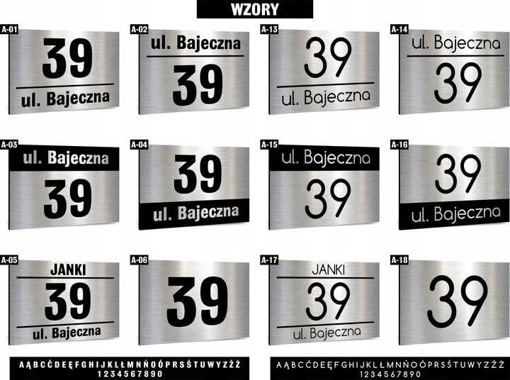 Tabliczka z numerem na dom tablica adresowa aluminiowa numer domu trwała