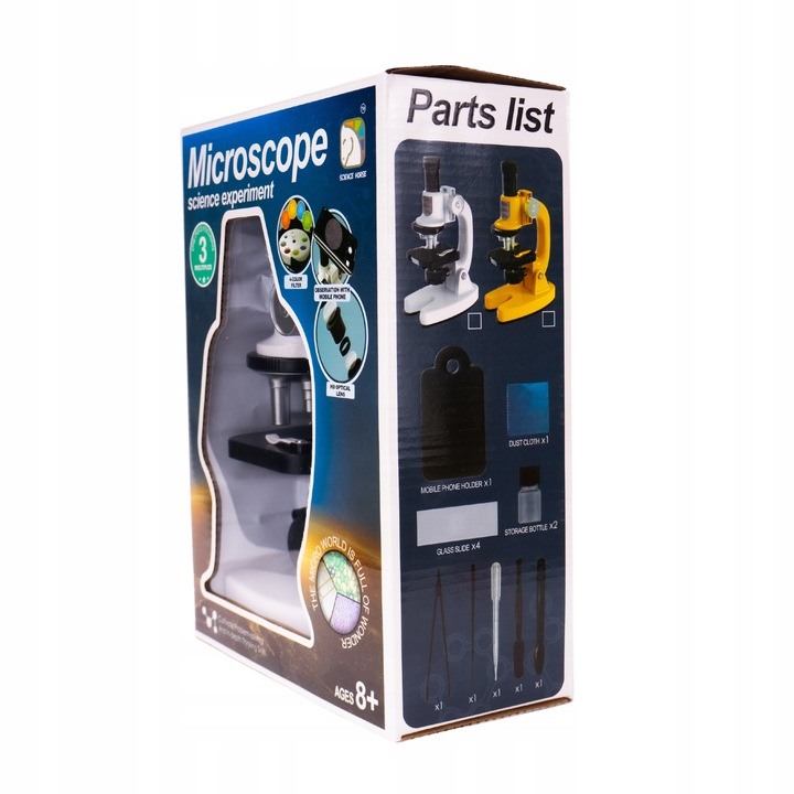 MIKROSKOP EDUKACYJNY ŚWIATŁA LED PRZYBLIŻENIE 1200X PREZENT DLA DZIECKA