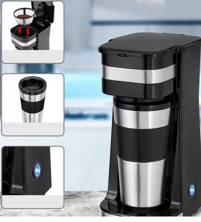 EKSPRES PRZELEWOWY Z KUBKIEM TERMICZNYM CUCINOVA ZIELONY