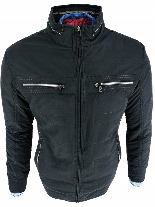 KURTKA MĘSKA PRZEJŚCIOWA PROSTA CIEMNA 3717 M