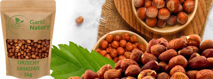 ORZECHY LASKOWE ŁUSKANE CAŁE 1KG Duże Naturalne Świeże bez Gmo 1 kg