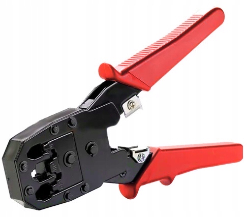 Zaciskarka Wtyków Skrętki Kabli RJ45 + Złącza 25x Wtyk RJ-45 do Zaciskania