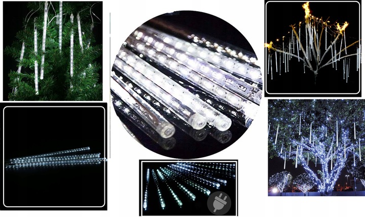 METEORY LED LAMPKI PADAJĄCY ŚNIEG SOPLE OŚWIETLENIE ŚWIĄTECZNE 50 CM IP44