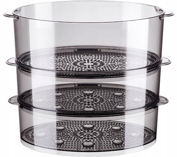 Parowar Amica PT3012 900W 10,8L 3 Pojemniki Wyświetlacz Timer Biały