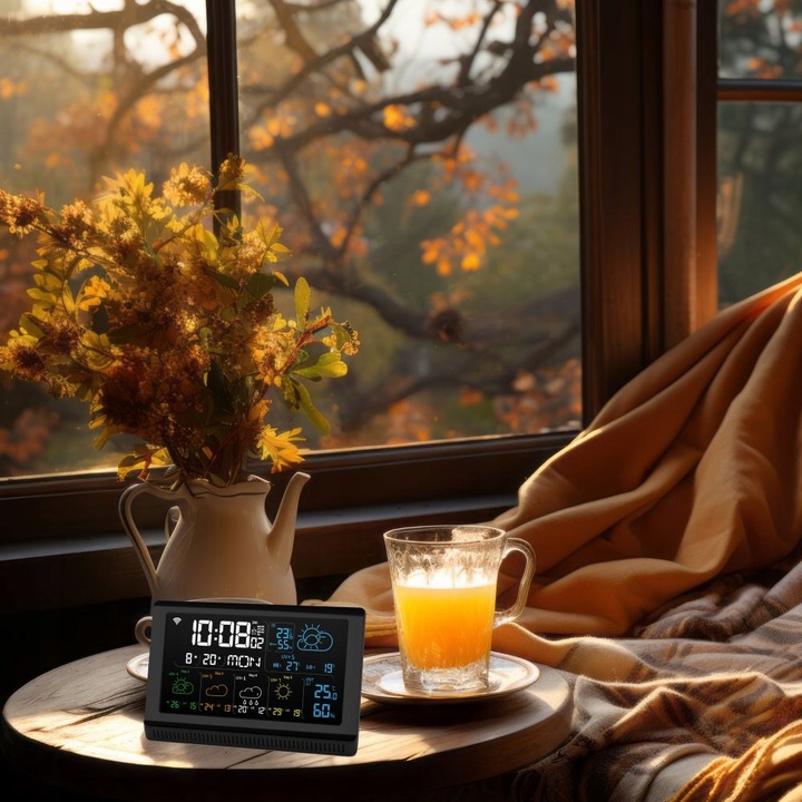 Stacja pogodowa pogody meteo TERMOMETR HIGROMETR WiFi TUYA BAROMETR ZEGAR