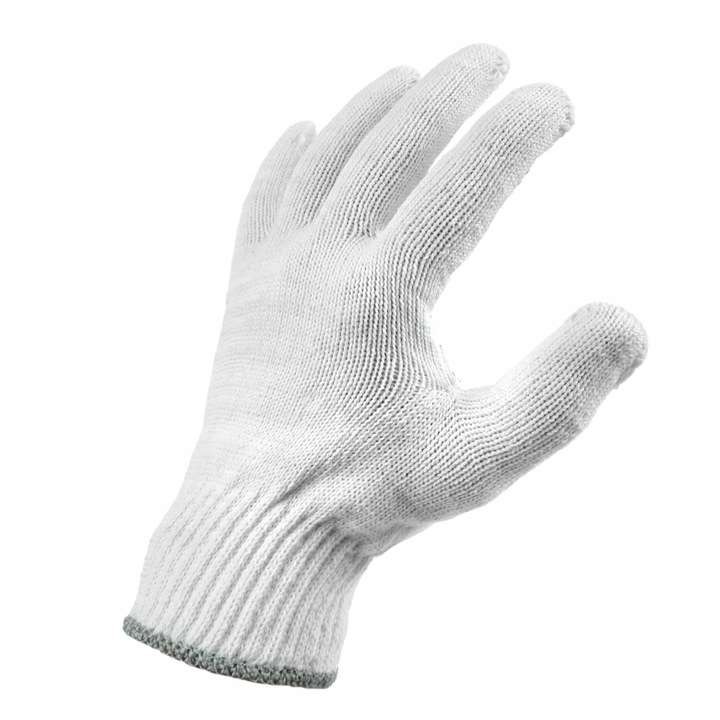 Rękawice robocze bawełniane dziane Flexi Fit 10/XL białe 60 par