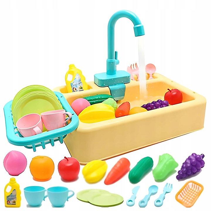 ZLEWOZMYWAK ZLEW DLA DZIECI DO MYCIA NACZYŃ ZABAWKA FUNKCJA PUSZCZANIA WODY