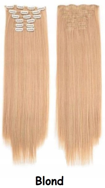 KOLORY różne CLIP IN 6 taśm doczepiane włosy pasemka 60cm jak NATURALNE
