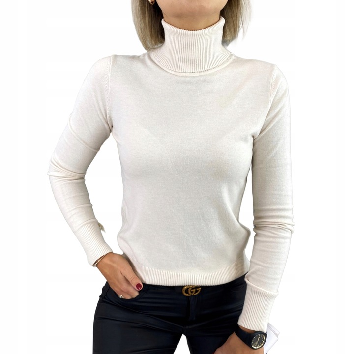 Klasyczny Przyjemny Sweter z Golfem codziennych stylizacji ARIANNA BEŻOWY