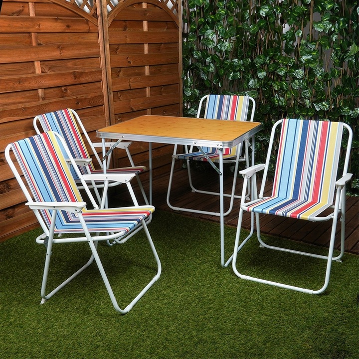 Meble TURYSTYCZNE ogrodowe kempingowe balkonowe stół + 4x krzesła składane