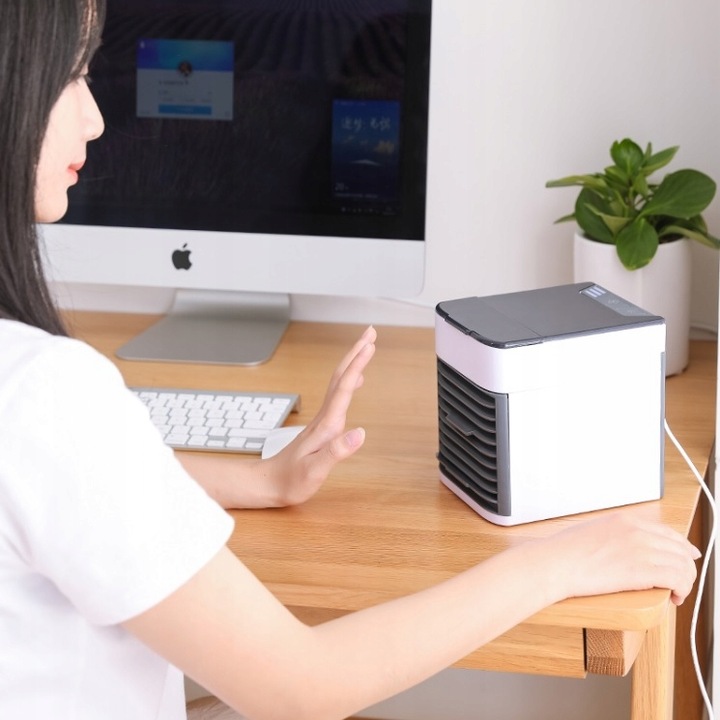 PRZENOŚNY MAŁY KLIMATYZER USB NA WODĘ i LÓD 3W1 KLIMATOR DO DOMU WENTYLATOR