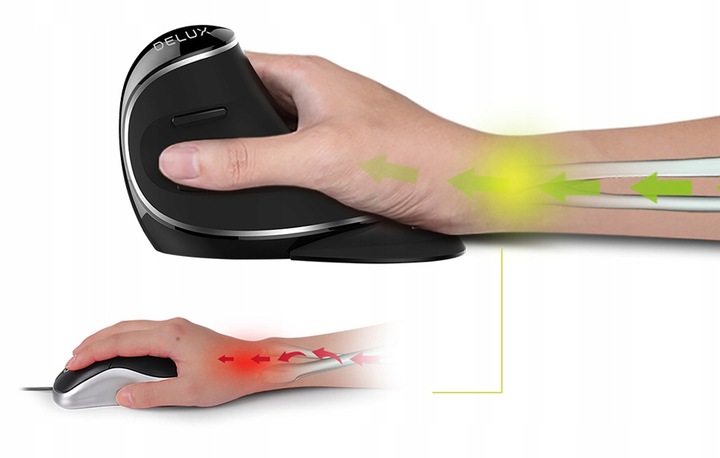 BEZPRZEWODOWA MYSZ PIONOWA DELUX M618PD ERGONOMICZNA MYSZKA BLUETOOTH 2.4G