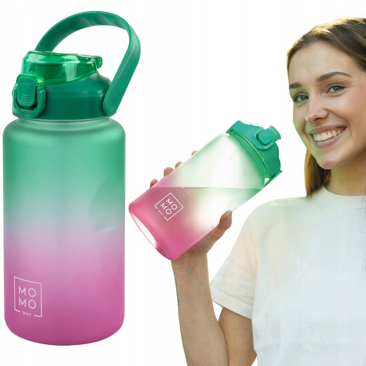 Szczelna BUTELKA NA WODĘ ze słomką MOMO WAY BIDON bpa free 1500ml