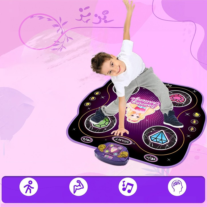 MATA DO MUZYCZNA TAŃCZENIA ZABAWKA DLA BLUETOOTH DZIECI 9 TRYBÓW GRY Z LED