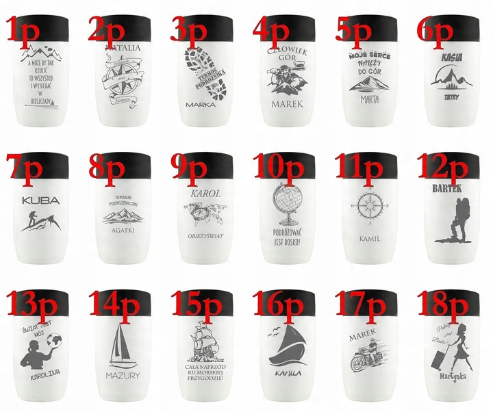 Kubek termiczny 300 ml, posiada sitko zatrzymujące fusy | Laura