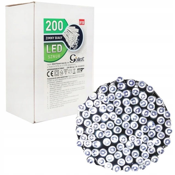 200 LED ZIMNY BIAŁY lampki wewnętrzne choinkowe świąteczne Święta dekoracja