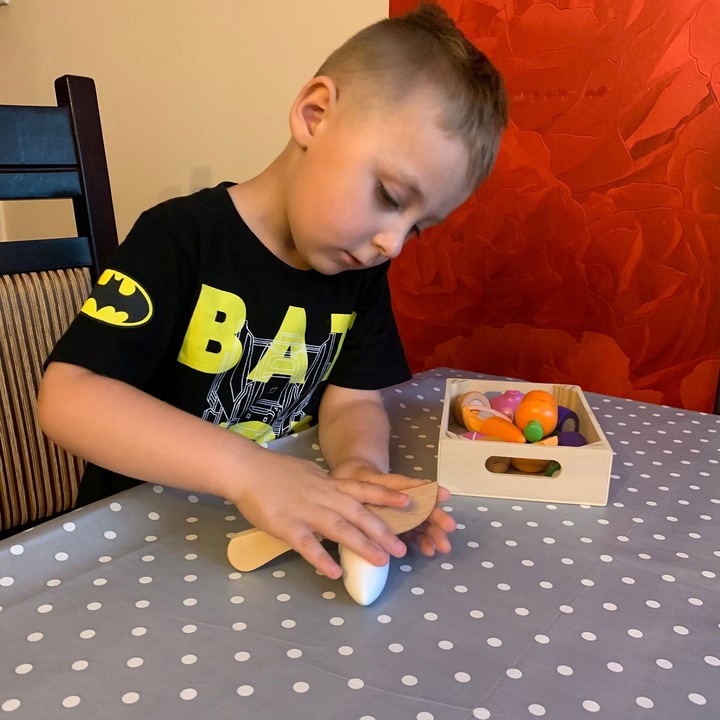 Warzywa Drewniane do Krojenia Zestaw na Rzep Rzepy dla Dzieci w Skrzynce