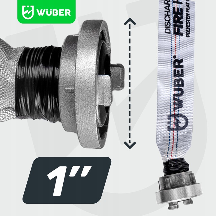 WĄŻ STRAŻACKI DO POMPY BIAŁY FAST-FIX MOCNY DŁUGI DO WODY SZAMBA 1" 20M