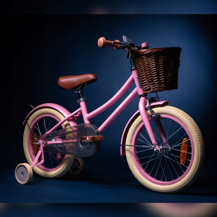 Bezpieczny Różowy rowerek dziecięcy 16" dla dziewczynki 4 5 lat na prezent