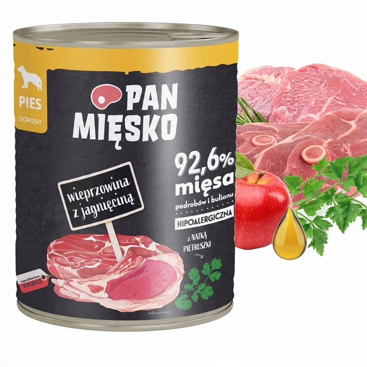 PAN MIĘSKO Karma mokra dla psa Mix Smaków 12x 800g Pełnoporcjowa bezzbożowa