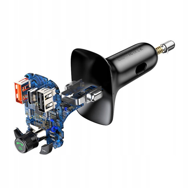 BASEUS TRANSMITER FM BLUETOOTH SZYBKA ŁADOWARKA 3x USB USB-C 36W PD QC 3.0