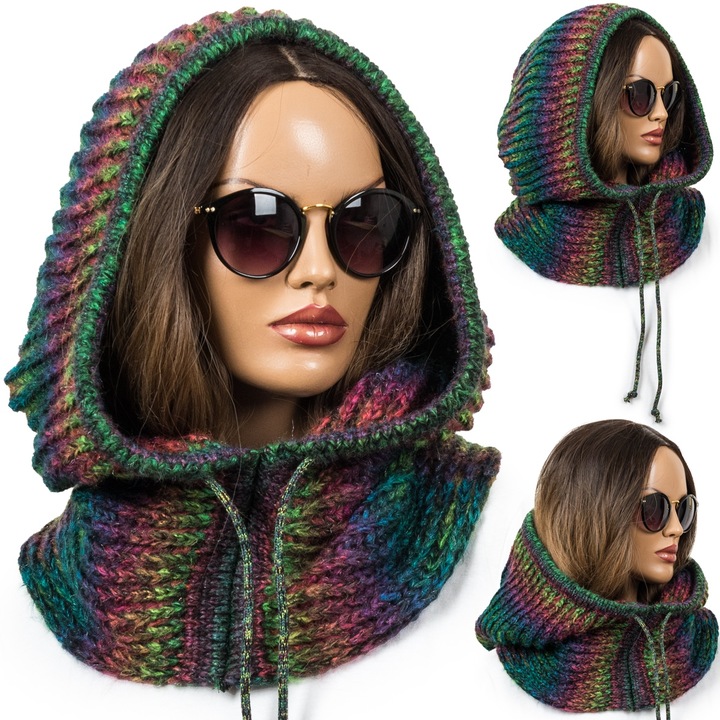 BALACLAVA CIEPŁY KAPTUR GRUBY z WEŁNĄ CZAPKA DAMSKA JAKOŚĆ PREMIUM KOLORY