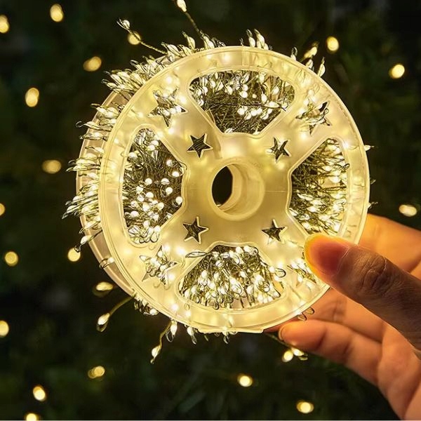 Lampki świąteczne drucik 1500 Led 50m IP44 Biały ciepły + pilot