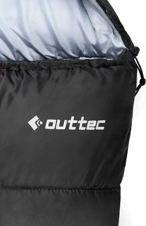 ŚPIWÓR TURYSTYCZNY LEKKI KOŁODRA Z KAPTUREM HOODED CAŁOROCZNY OUTTEC
