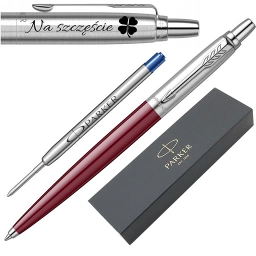 Oryginalny Długopis Parker Jotter Plum bordo Etui prezent GRAWER DO SZKOŁY