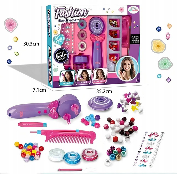 Zaplatarka do włosów zaplatacz studio fryzjerskie maszynka do warkoczyków