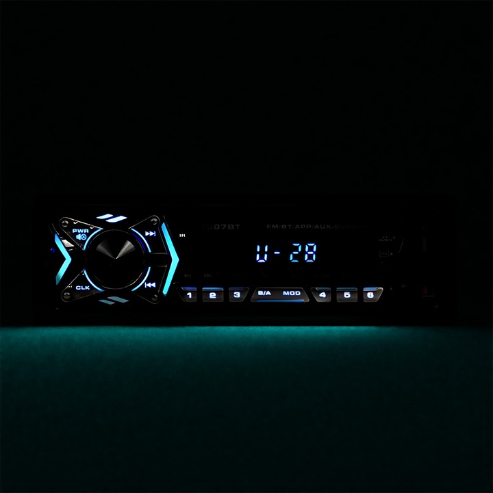 Radio Samochodowe Bluetooth 1-DIN USB AUX MP3 LCD Mikrofon Pilot Zestaw