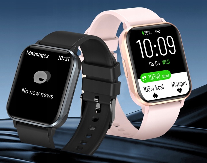 ZEGAREK SMARTWATCH CIŚNIENIE PULS ROZMOWY POL MENU