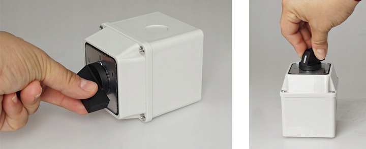 ŁĄCZNIK KRZYWKOWY L-0-P 16A 3P LEWO PRAWO W OBUDOWIE 70x70 3F IP65