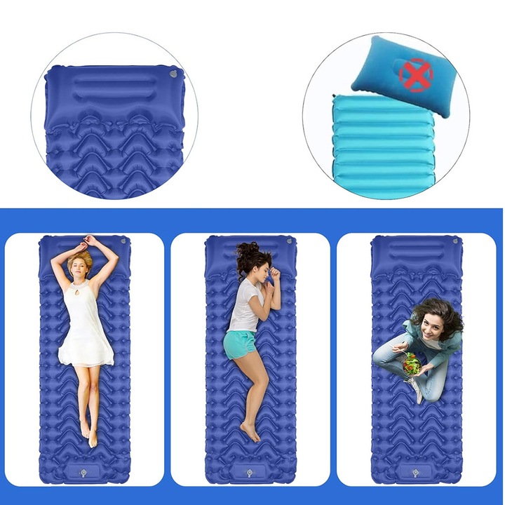 MATA SAMOPOMPUJĄCA MATERAC KARIMATA TURYSTYCZNA Z PODUSZKĄ NAMIOT KEMPINGU