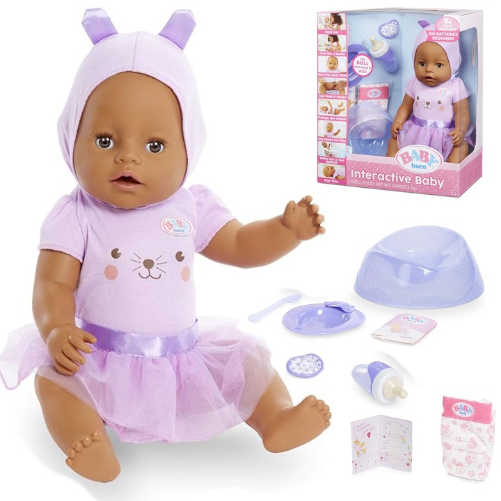 INTERAKTYWNA LALKA BABY BORN - 9 ELEMENTÓW i 9 FUNKCJI - NIE WYMAGA BATERII