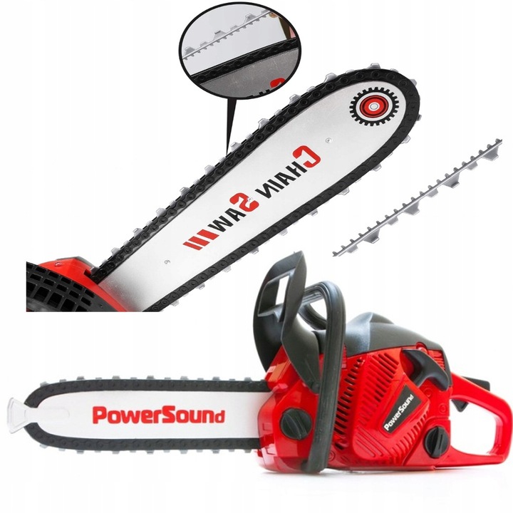 DUŻA PIŁA MOTOROWA SPALINOWA ŁAŃCUCHOWA DLA DZIECI NA BATERIE z DŹWIĘKIEM