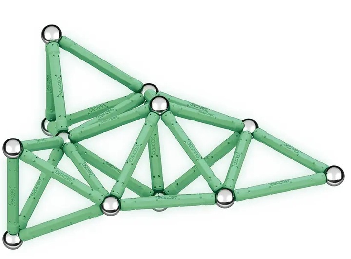 Klocki magnetyczne Geomag Glow Recycled 60el. 60